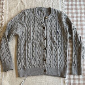 Polo by Ralph Lauren Gray Cable Knit Cardigan